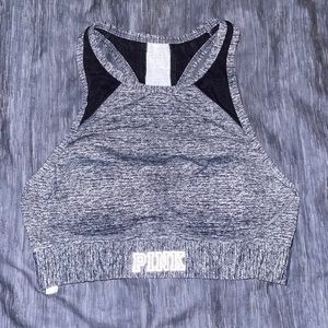 High neck PINK sports bra